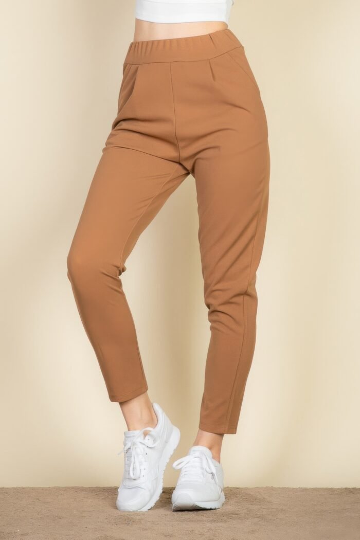 Pleat front tapered trousers