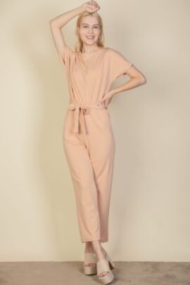 Tie Waist Relaxed Jumpsuit Tie Waist Relaxed Jumpsuit