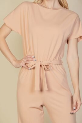 Tie Waist Relaxed Jumpsuit Tie Waist Relaxed Jumpsuit