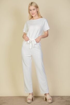 Tie Waist Relaxed Jumpsuit Tie Waist Relaxed Jumpsuit