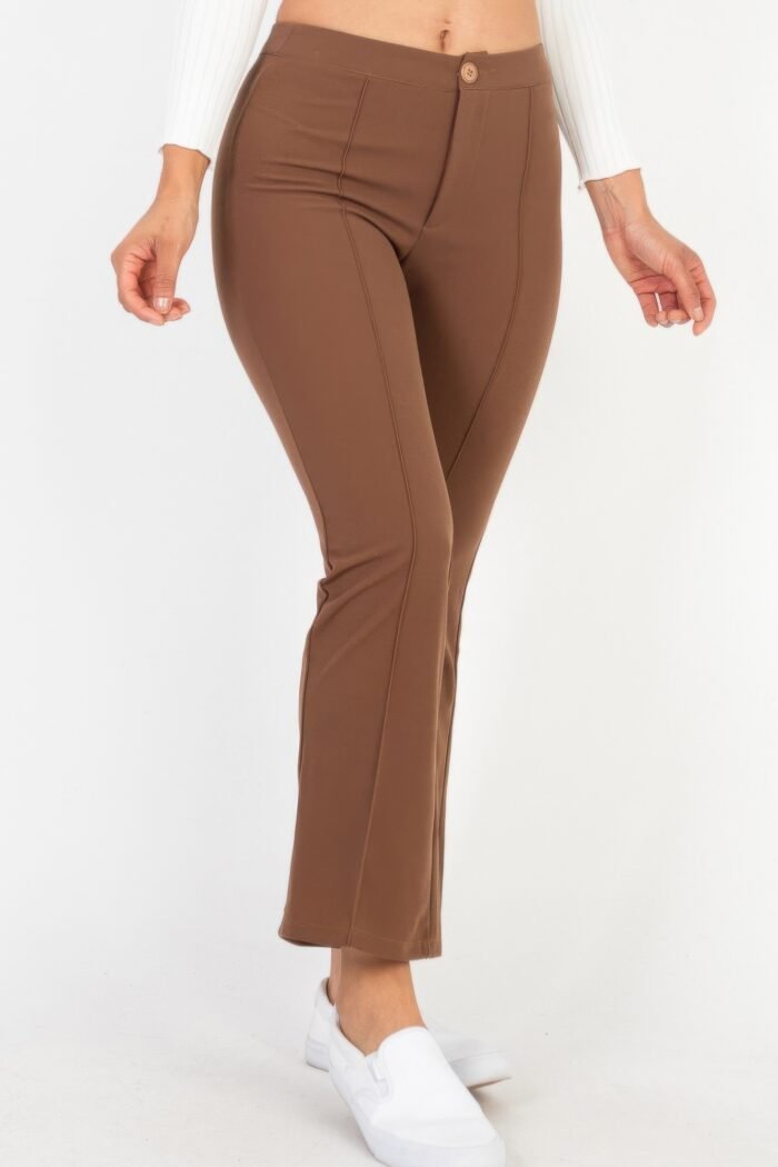 High waist knit flare pants