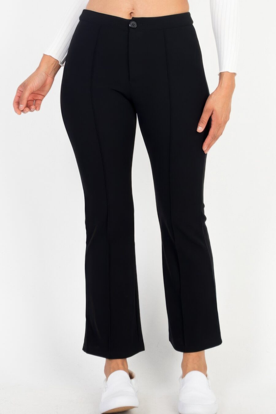 High waist knit flare pants