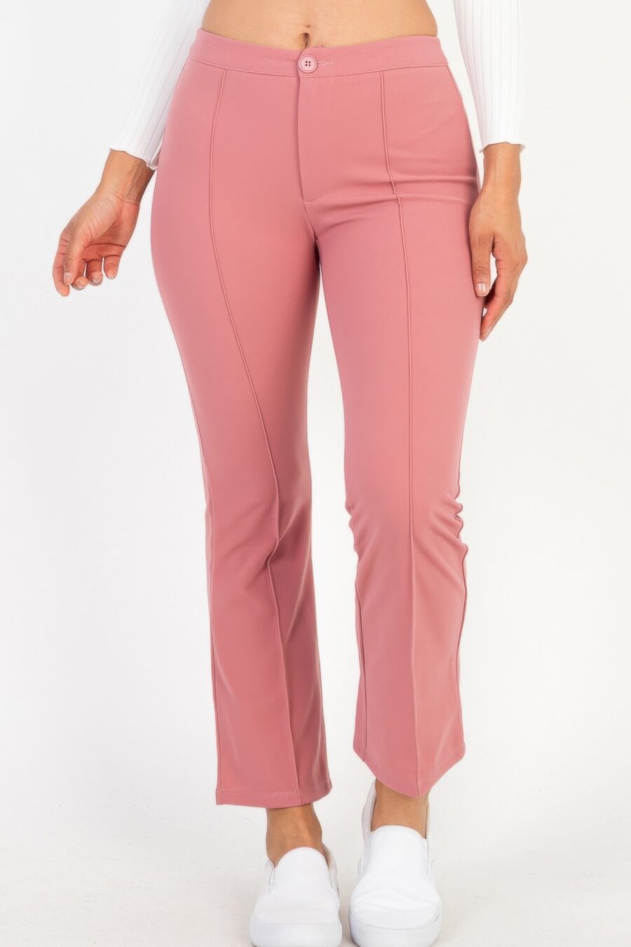 High waist knit flare pants