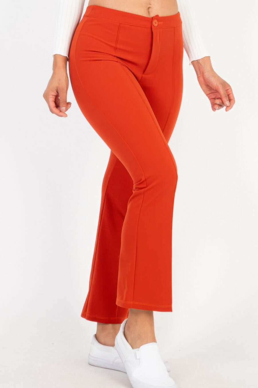 High waist knit flare pants