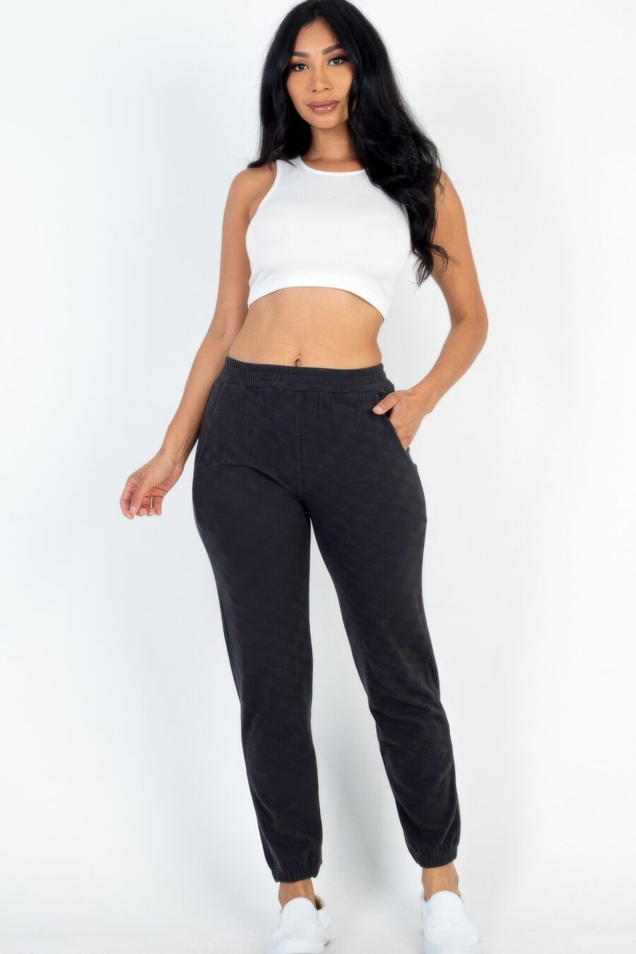 Ribbed side pocket joggers