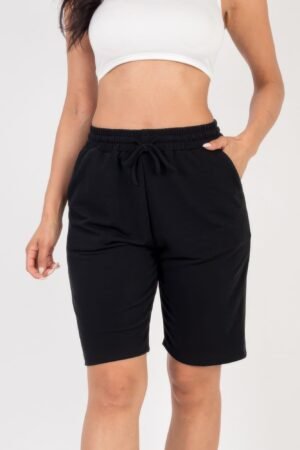 French Terry Bermuda Shorts High-stretch French Terry Bermuda shorts for women
