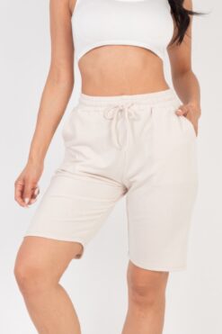High-stretch French Terry Bermuda shorts for women