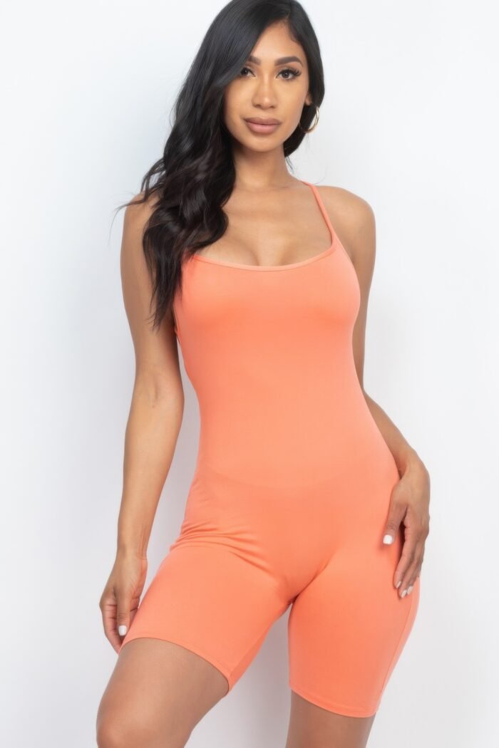 Crossback bodycon romper