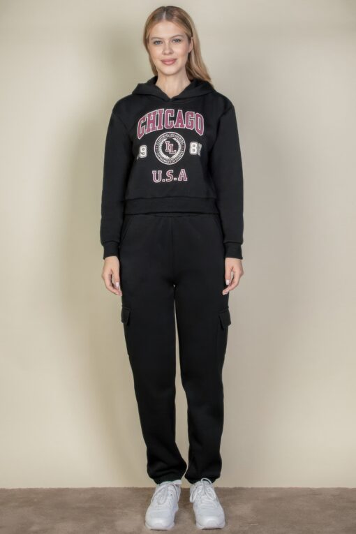 Graphic Drop Shoulder Pull Over Hoodie - Image 2