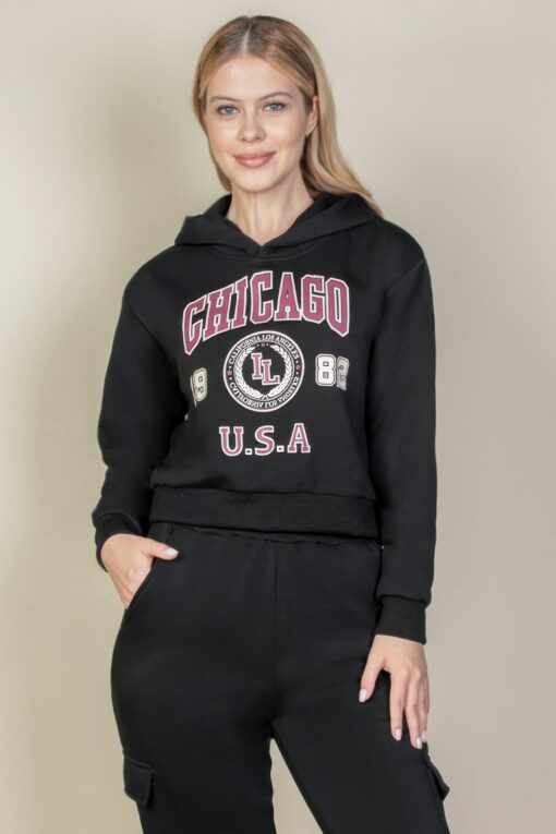 Graphic Drop Shoulder Pull Over Hoodie - Image 3