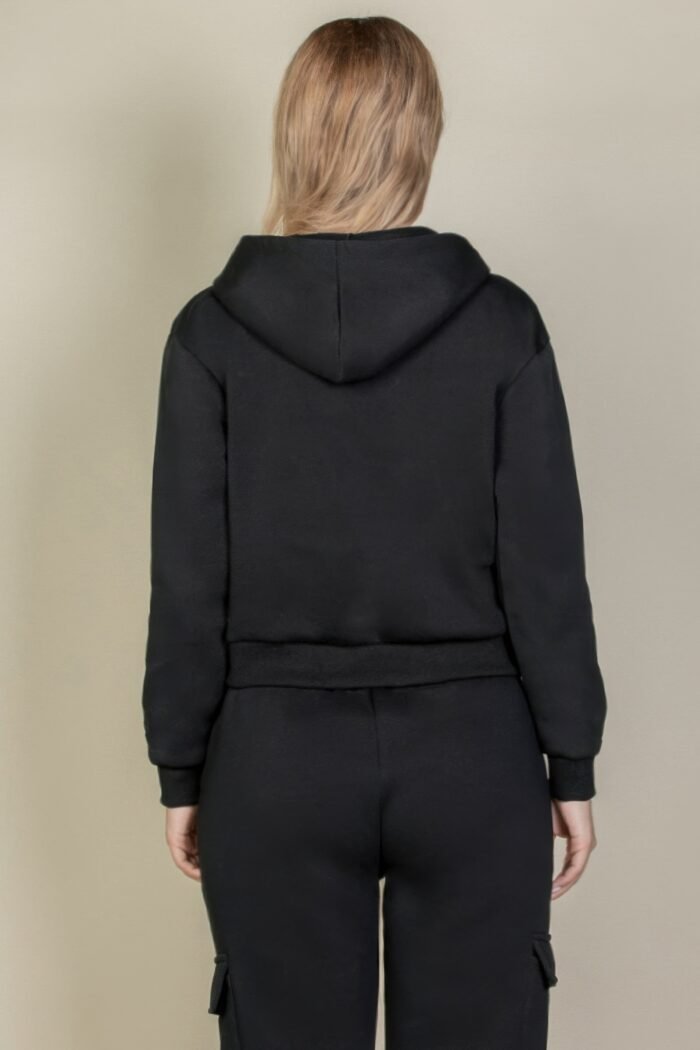Graphic drop shoulder pull over hoodie