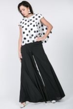 Cascade Ruffle Detail Polka Dot Print Top - Image 2