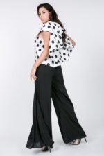 Cascade Ruffle Detail Polka Dot Print Top - Image 4