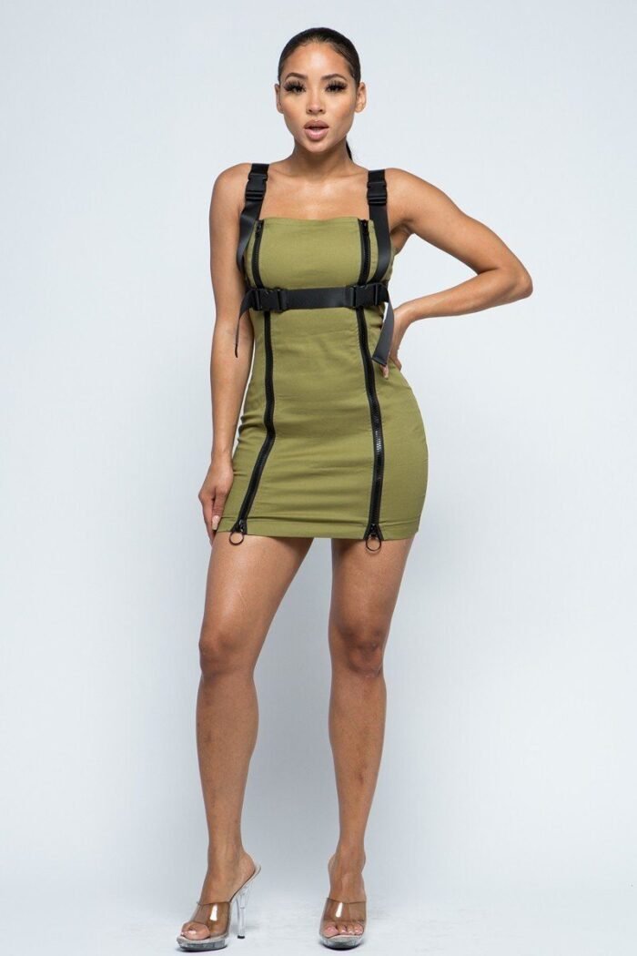 Stretchable cotton mini dress