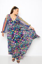 Multi Print Chiffon Maxi Dress - Image 2