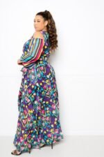 Multi Print Chiffon Maxi Dress - Image 3
