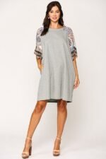 Solid Side Pocket Shift Dress - Image 2