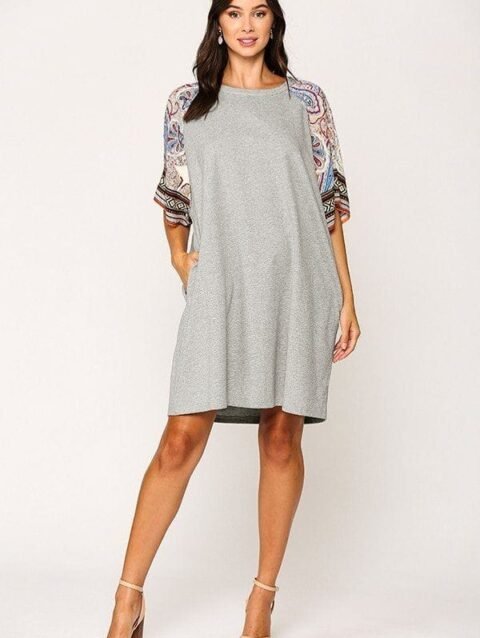 Solid Side Pocket Shift Dress