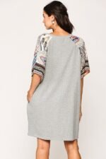Solid Side Pocket Shift Dress - Image 3