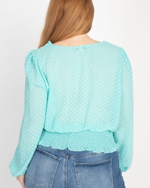 waist smoking v neck blouse