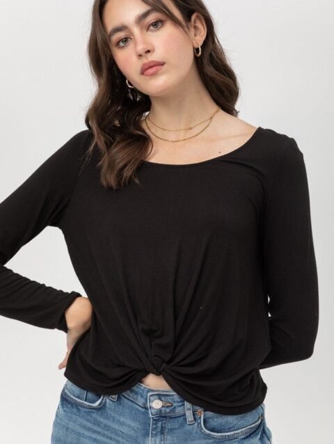 Rayon Span Jersey Front Twisted Top