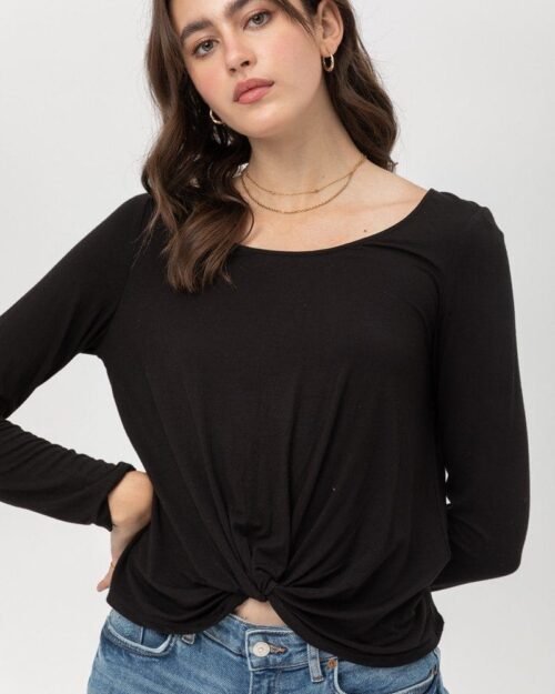 Rayon Span Jersey Front Twisted Top