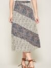 A Floral-print Woven Midi Skirt