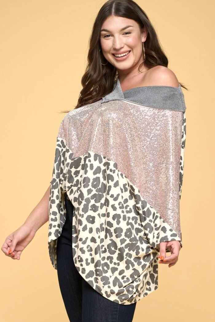 Multi print oversized v-neckline - image 2