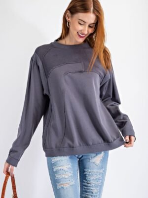 Terry Knit Loose Fit Pullover