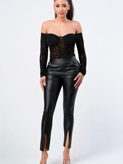 Leopard Print Off Shoulder Bodysuit Leopard Print Off Shoulder Bodysuit