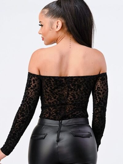 Leopard Print Off Shoulder Bodysuit Leopard Print Off Shoulder Bodysuit