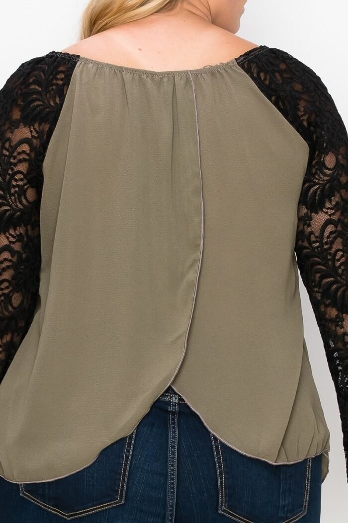 Solid Top Featuring Flattering Lace Bell Sleeves - Image 6