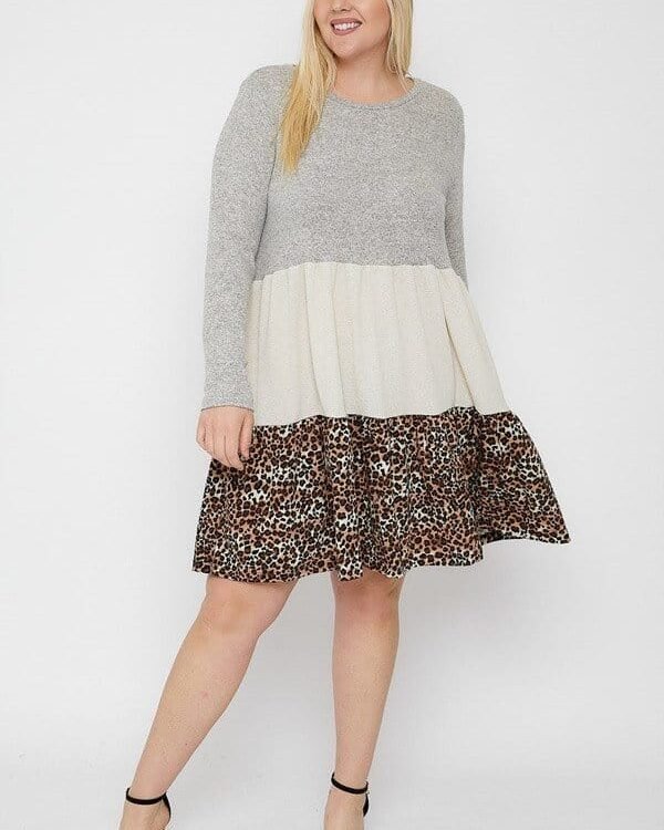 Tiered Color Block Dress