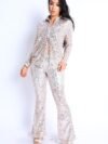 Sequin Button Down Shirt And Pant Set