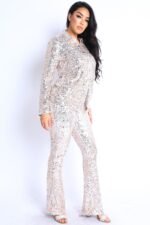 Sequin Button Down Shirt And Pant Set - Image 2