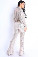 Sequin Button Down Shirt And Pant Set - Image 4