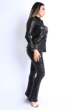 Sequin Button Down Shirt And Pant Set - Image 7