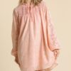 Jacquard Raglan Smocked Tie Neck Yoke Dress