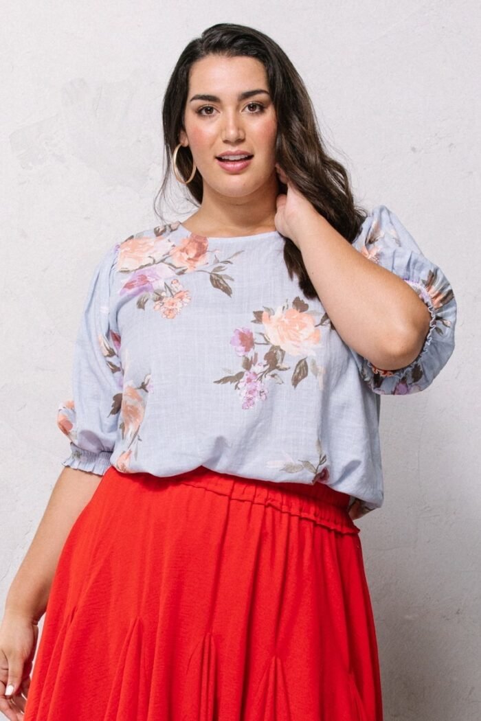 Floral printed woven blouse