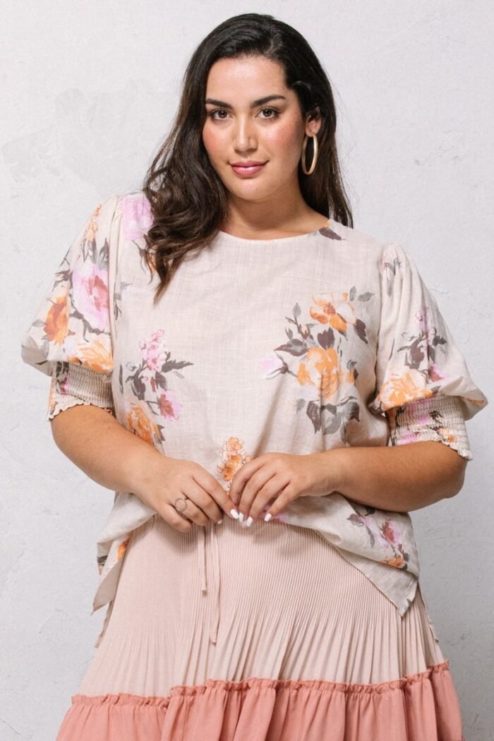 Floral printed woven blouse