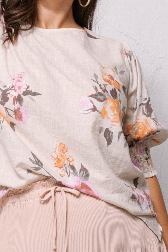Floral printed woven blouse