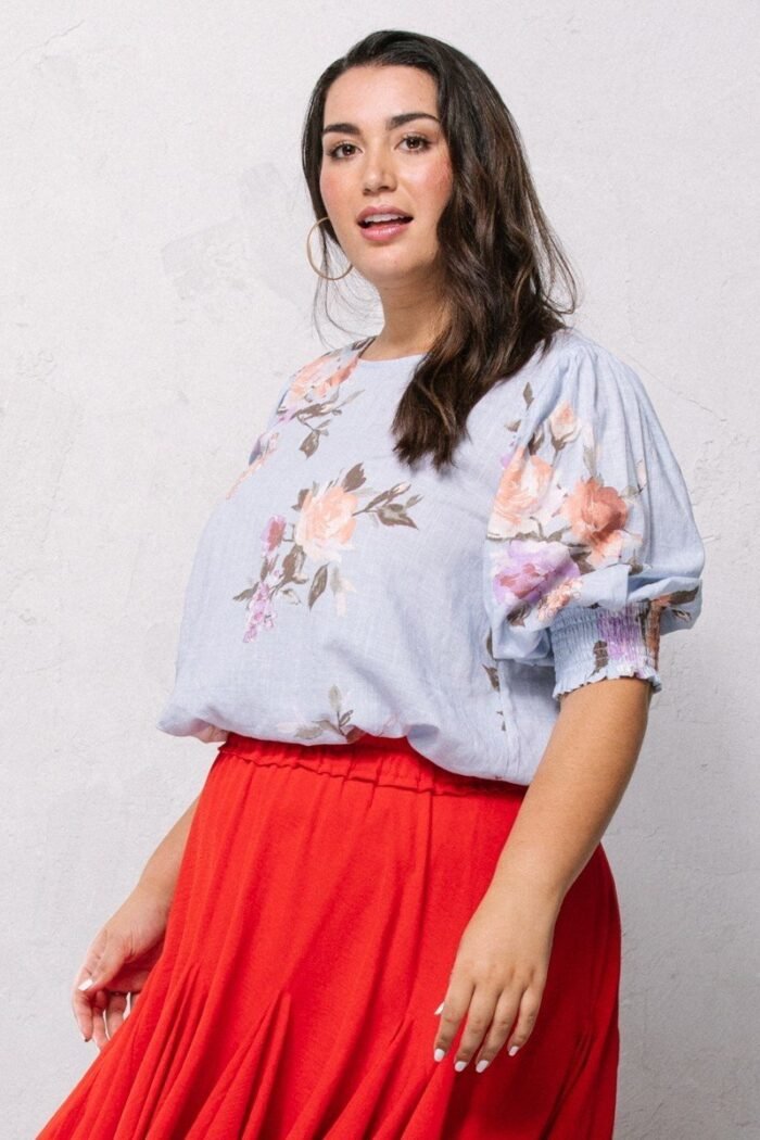 Floral printed woven blouse