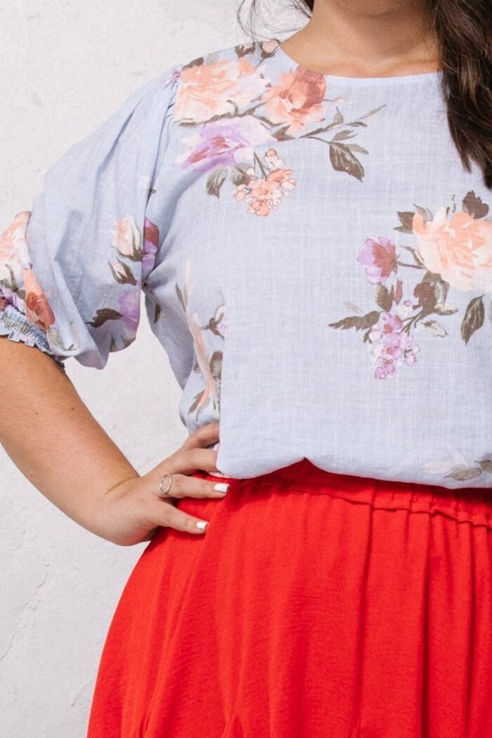 Floral printed woven blouse