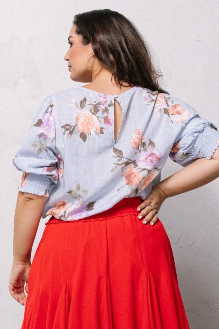 Floral printed woven blouse