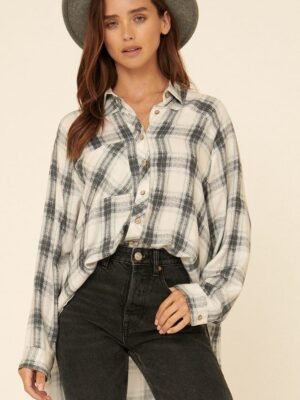 Oversized Loose Fit Plaid Shirt