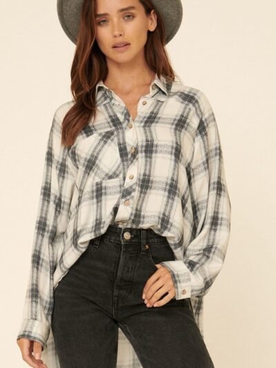 Oversized Loose Fit Plaid Shirt
