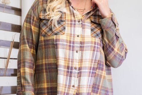 Plaid Mix Button Down Shirt