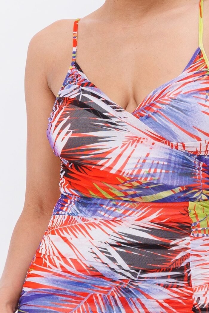 Printed mesh dress