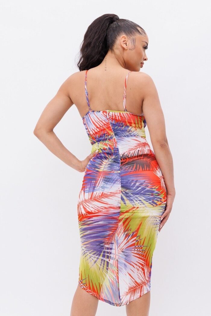 Printed mesh dress