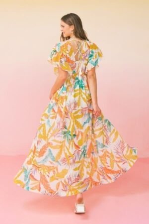A Printed Woven Maxi Cover Up A Printed Woven Maxi Cover Up